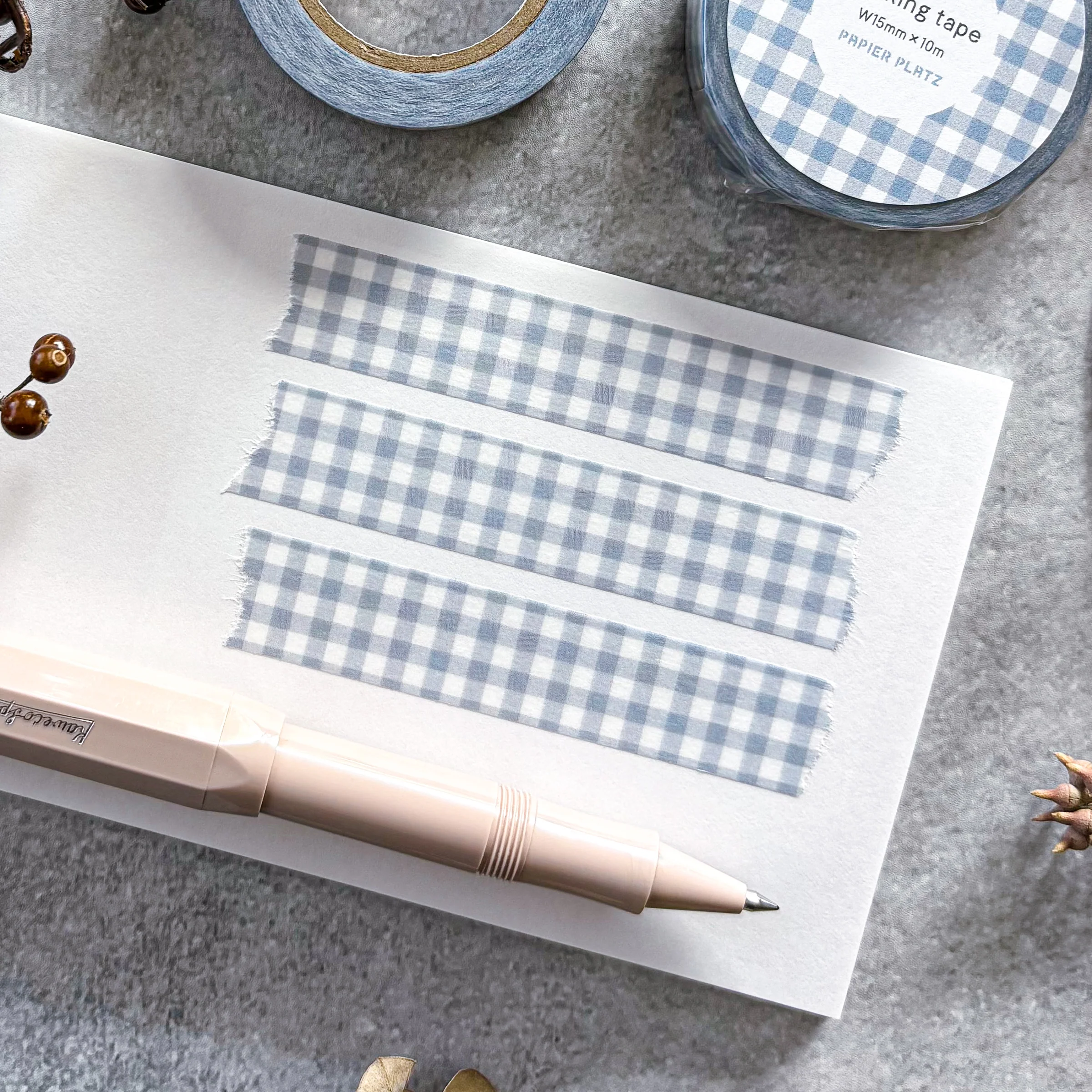 Papier Platz / Washi Tape - Checkered (baby blue) - Image 4