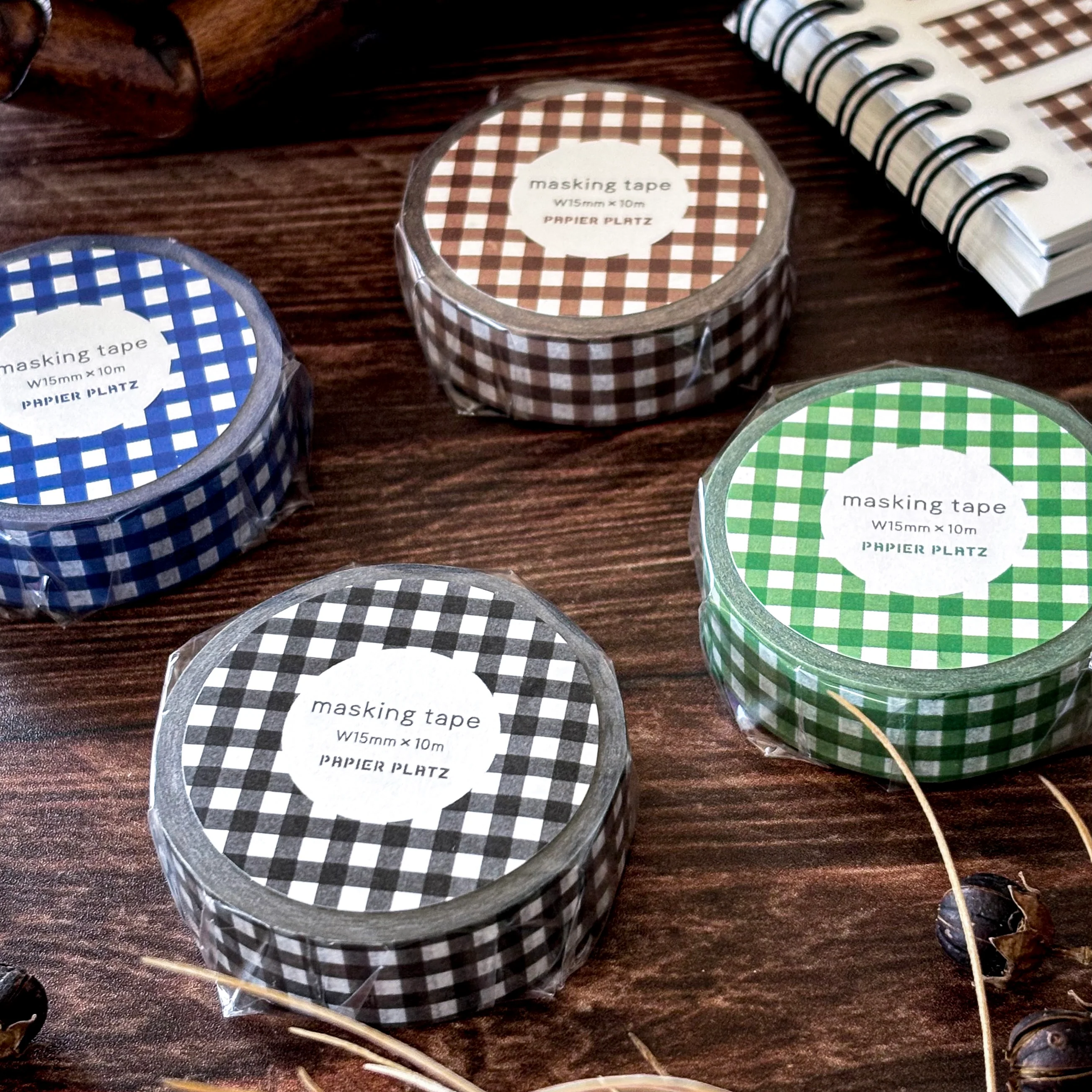 Papier Platz / Washi Tape - Checkered (black) - Image 4