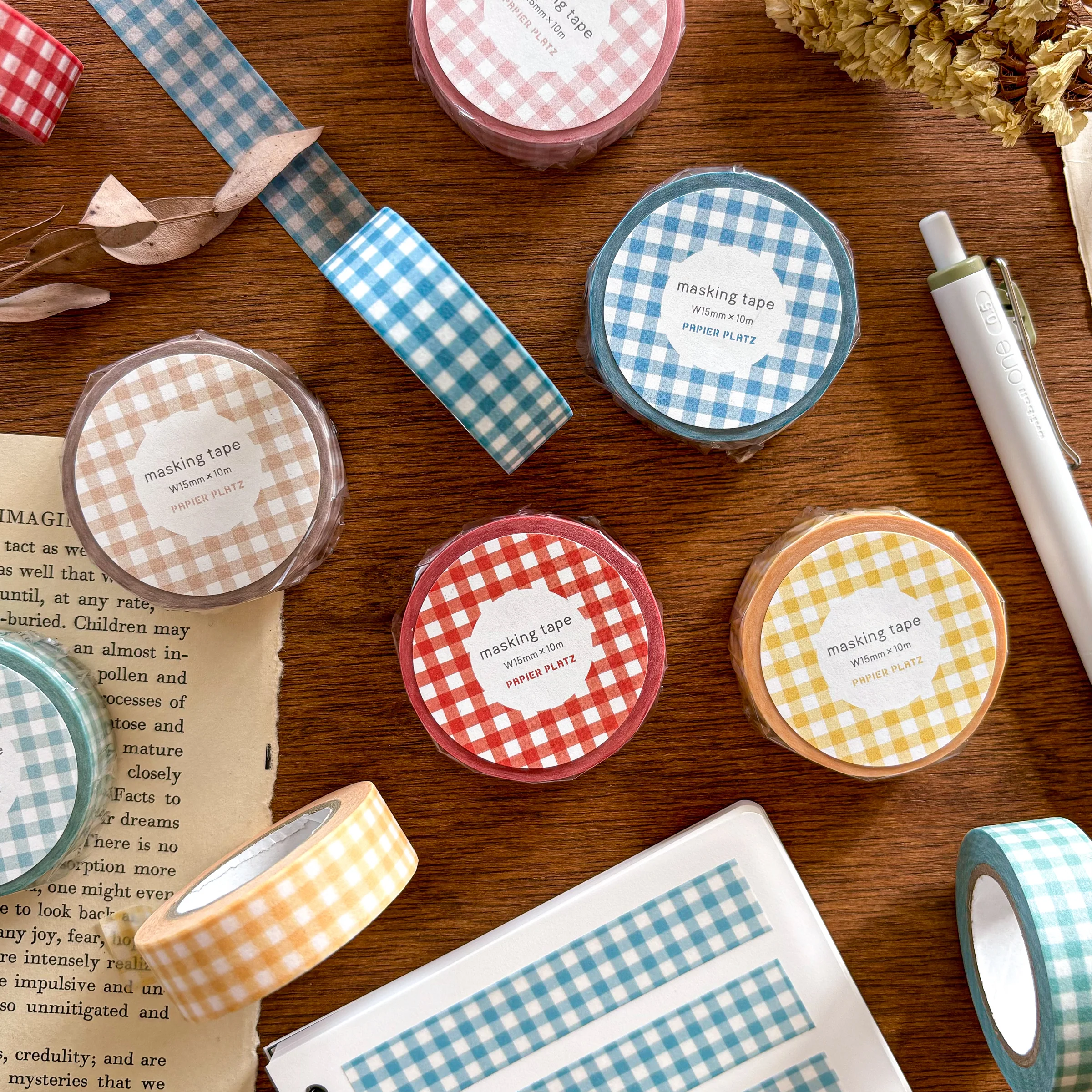 Papier Platz / Washi Tape - Checkered (blue) - Image 4