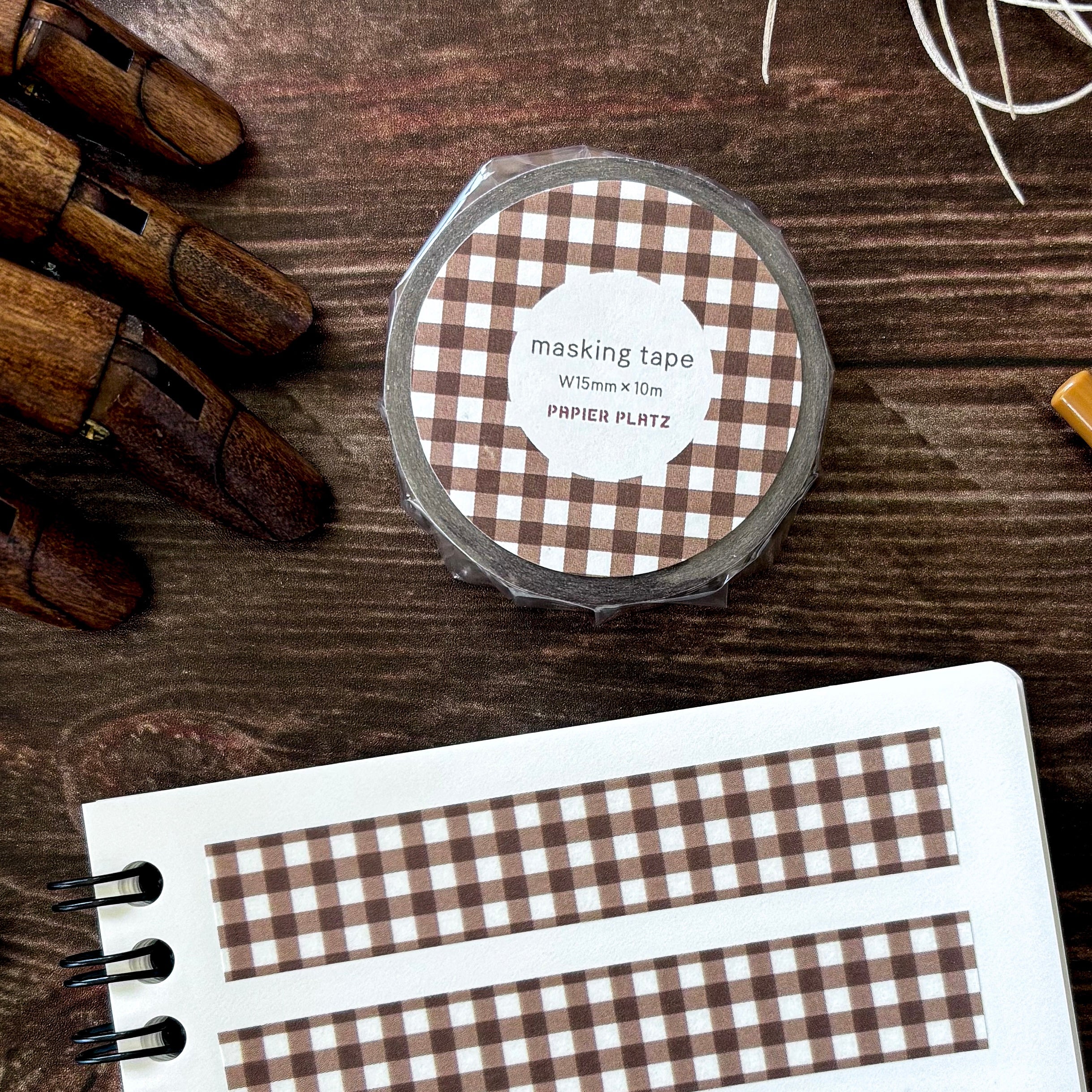 Papier Platz / Washi Tape - Checkered (hot chocolate) - Image 2