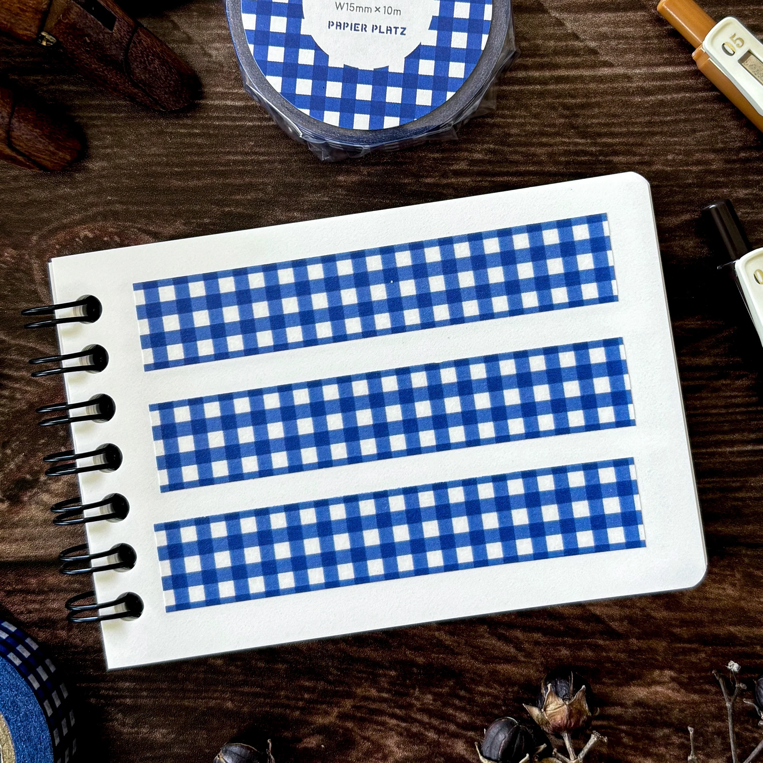 Papier Platz / Washi Tape - Checkered (Ultramarine) - Image 3