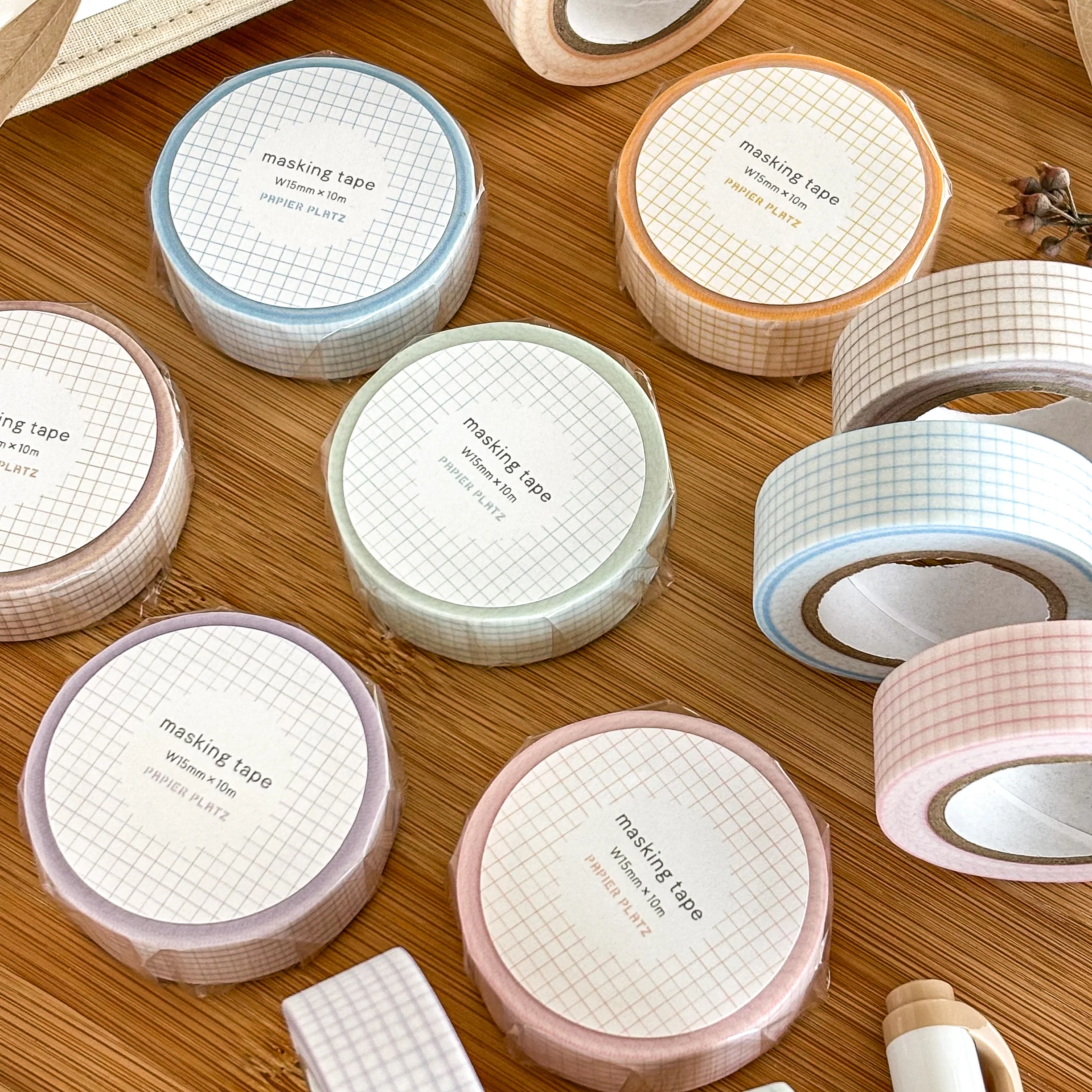 Papier Platz / Washi Tape - Grid Yellow - Image 7