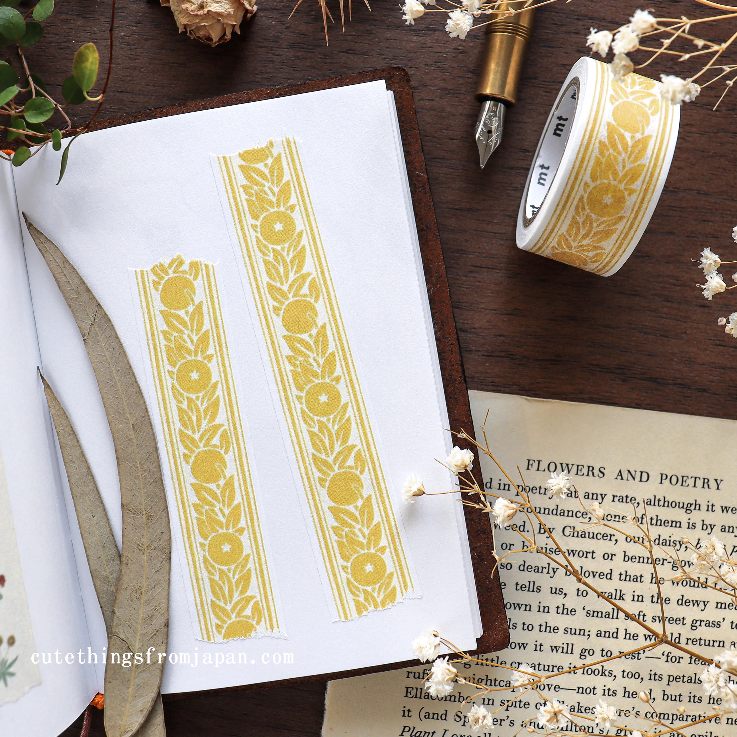 William Morris x mt Washi Tape - Orange Border - Image 2