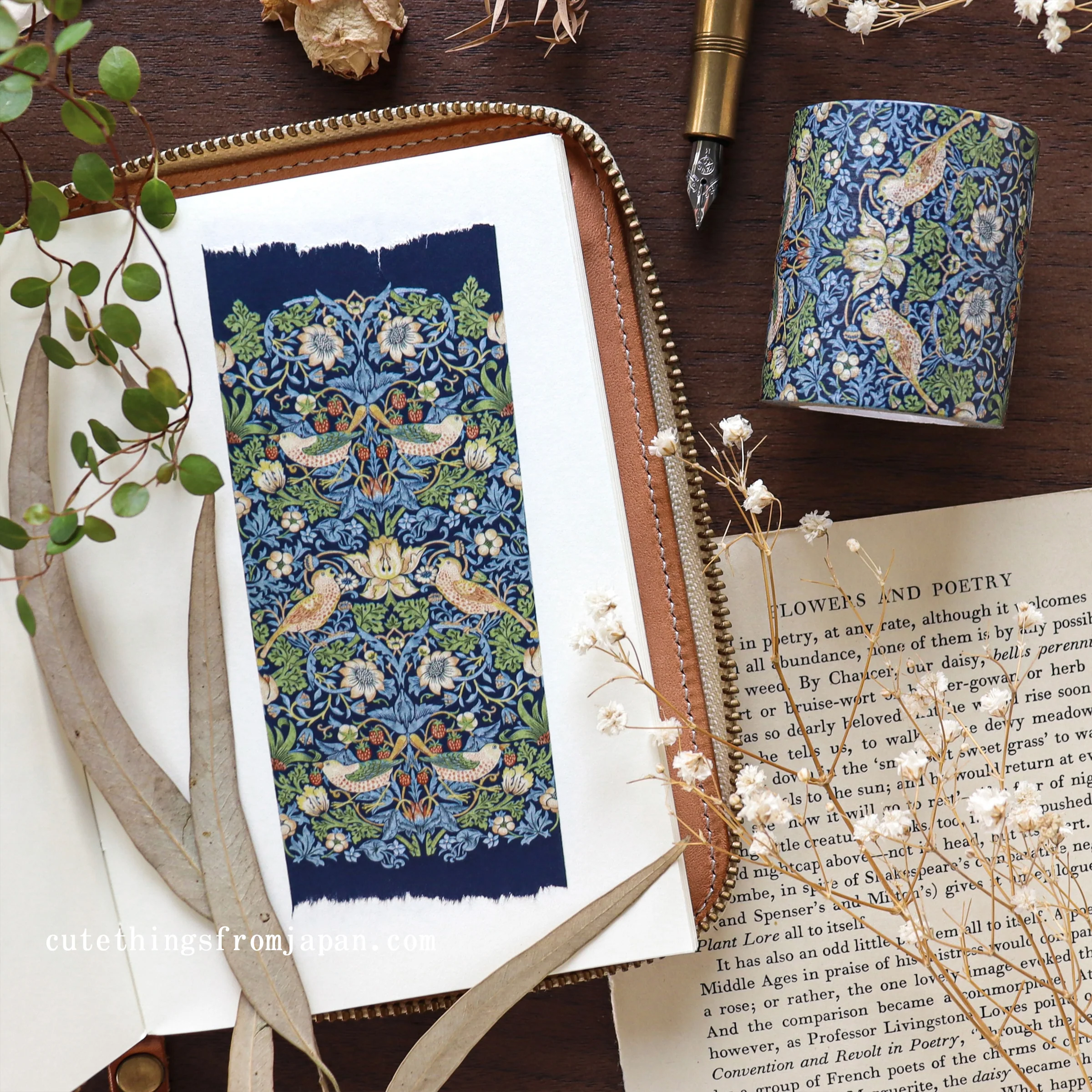 William Morris Washi Tape - Strawberry Thief - Image 2