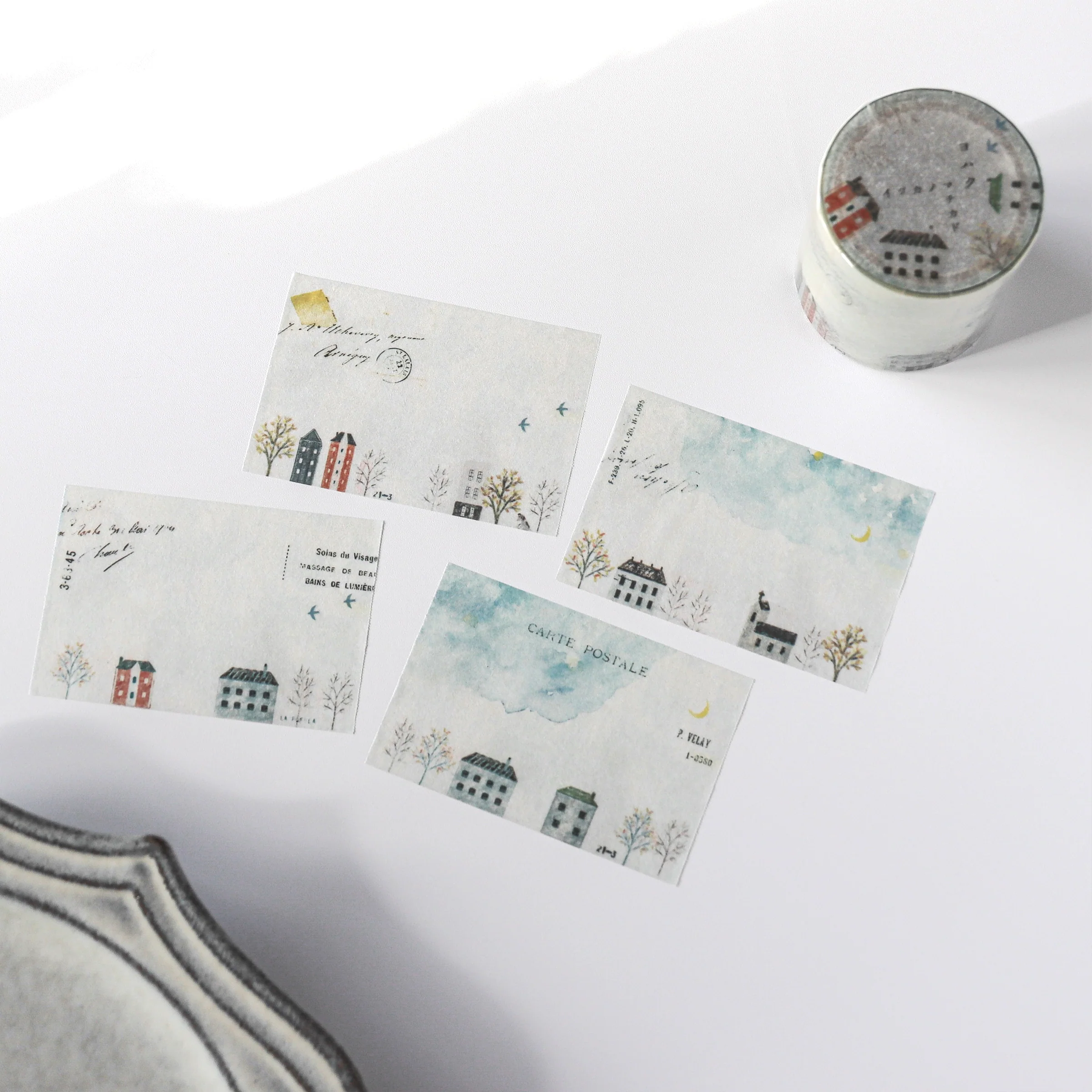 Yohaku / Roll Tracing Paper Sticky Note - Little Town - Image 3
