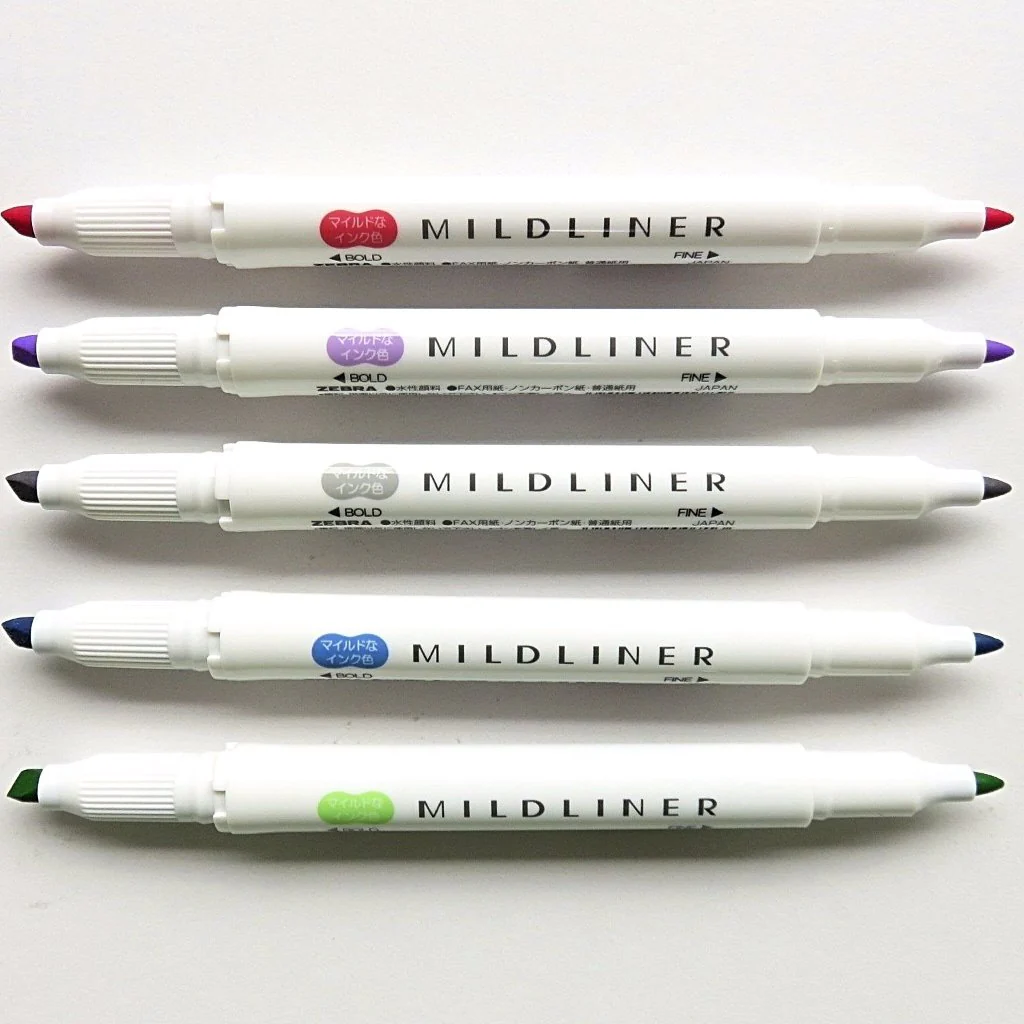 Zebra / Mildliner Highlighters - Shibu (5 Colors) - Image 5